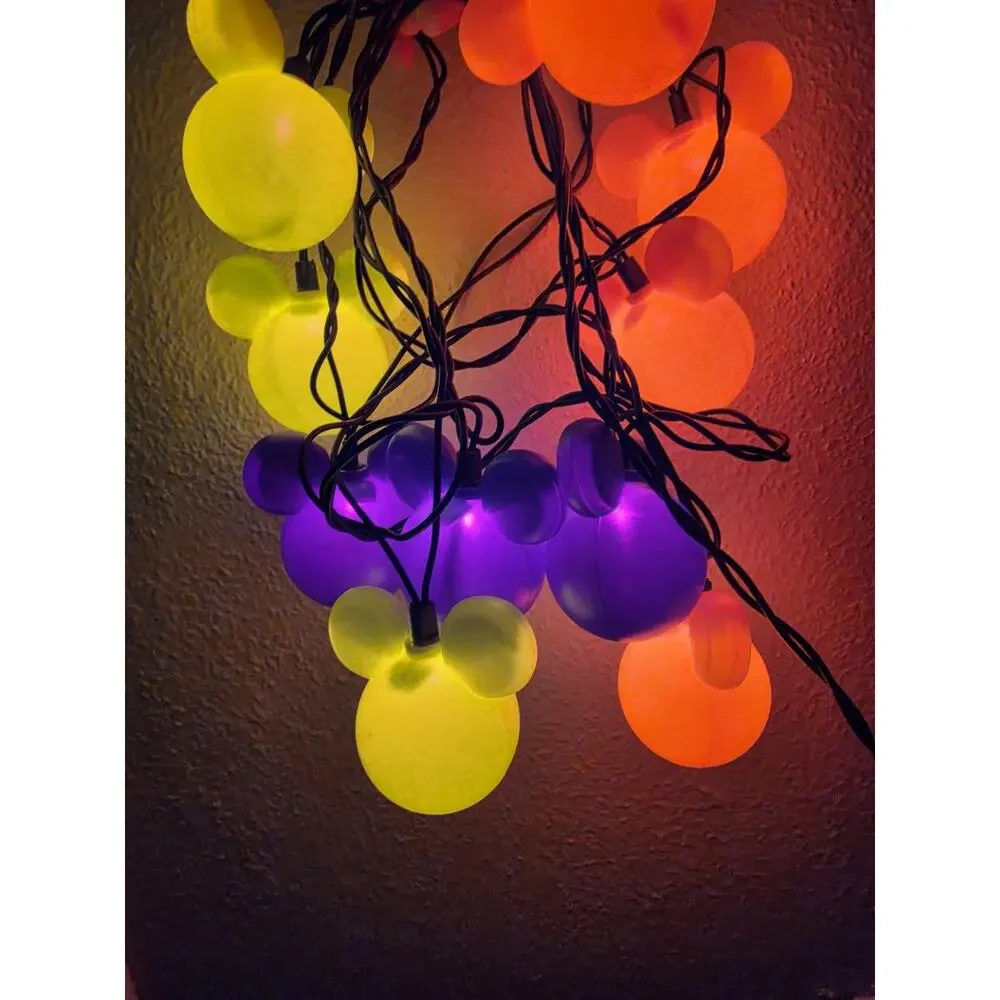 Disney Mickey Mouse Icon String Light Halloween Garland Retired Discontinued Vtg